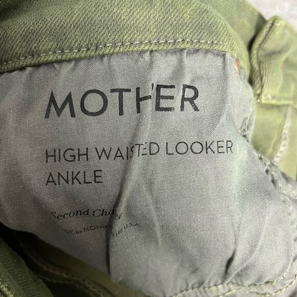 MOTHER The Looker High Waisted Ankle Skinny Jeans Olive Green Women's Size 27 - Picture 9 of 14